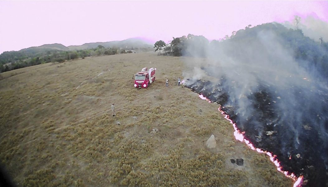 Drönarfoto från bränder i den brasilianska delstaten Mato Grosso.