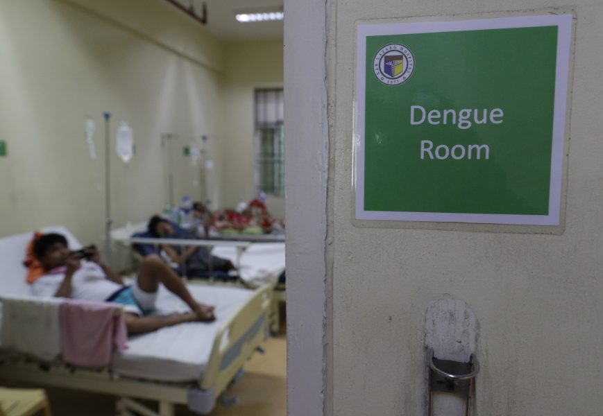 En sal för denguepatienter på San Lazaro-sjukhuset i Manila, Filippinerna.