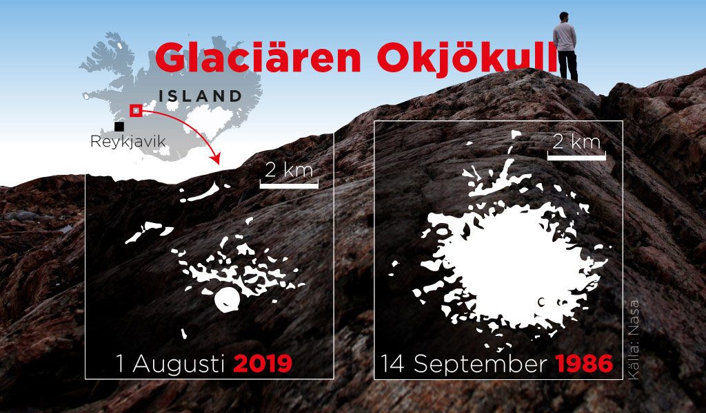 Glaciären Okjökull.