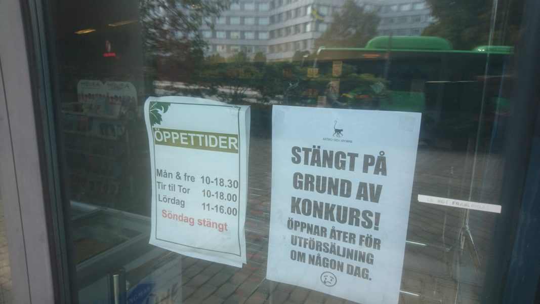 Den ikoniska veganbutiken Astrid och Aporna i konkurs.