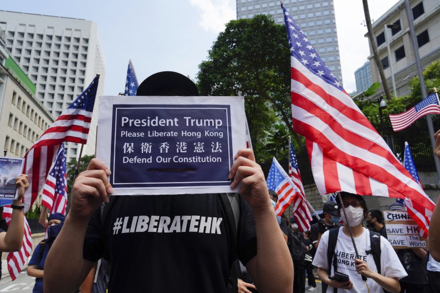 Demonstranter i Hongkong vänder sig till USA för att få stöd.