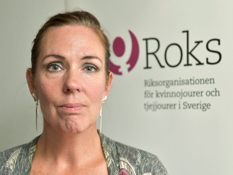 Jenny Westerstrand, ordförande för Riksorganisationen för kvinnojourer och tjejjourer i Sverige, Roks.