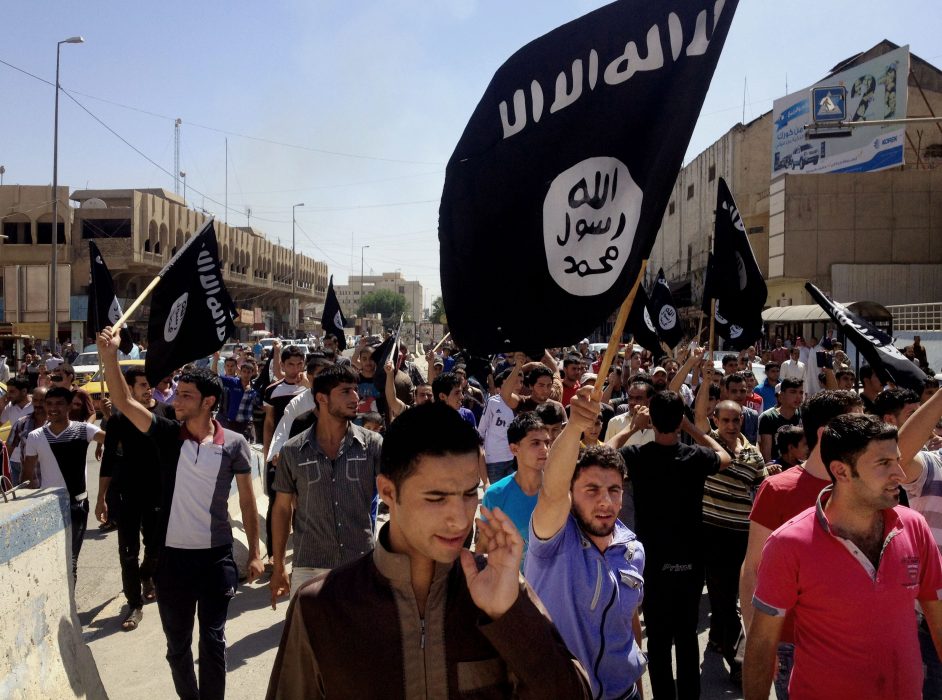 En pro-ISIS demonstration i Mosul, 2014.