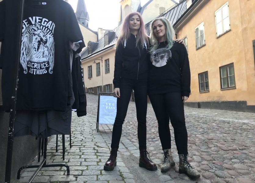 "Mottagandet har varit superfint! Vi har ju öppet en dag i veckan, men det är alltid folk här", säger Anna Norström (till vänster), som tillsammans med Amanda Bengtsson (till höger) grundat Ve &amp; fasa.
