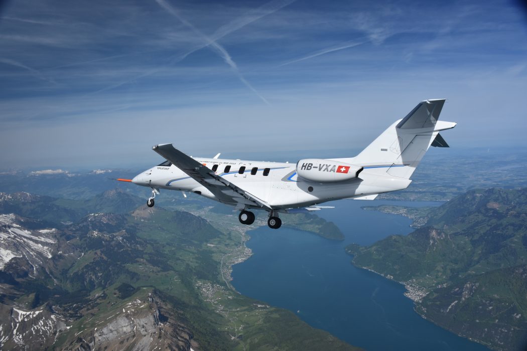Ett Pilatusflygplan av typen PC-24, som Svenskt Ambulansflyg nu köper i sex exemplar.