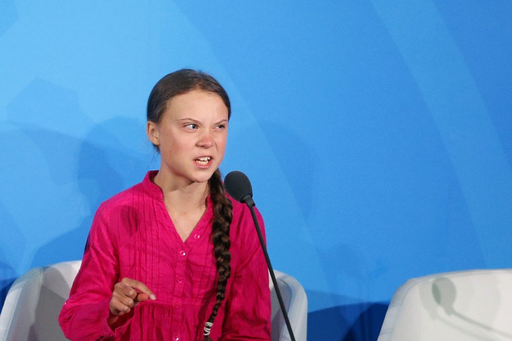 Klimataktivisten Greta Thunberg på FN:s klimatmöte.