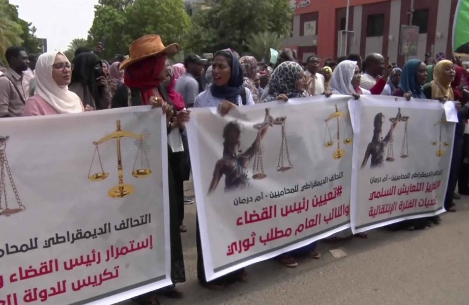 Bilder från protestmarschen under torsdagen i Sudans huvudstad Khartum.