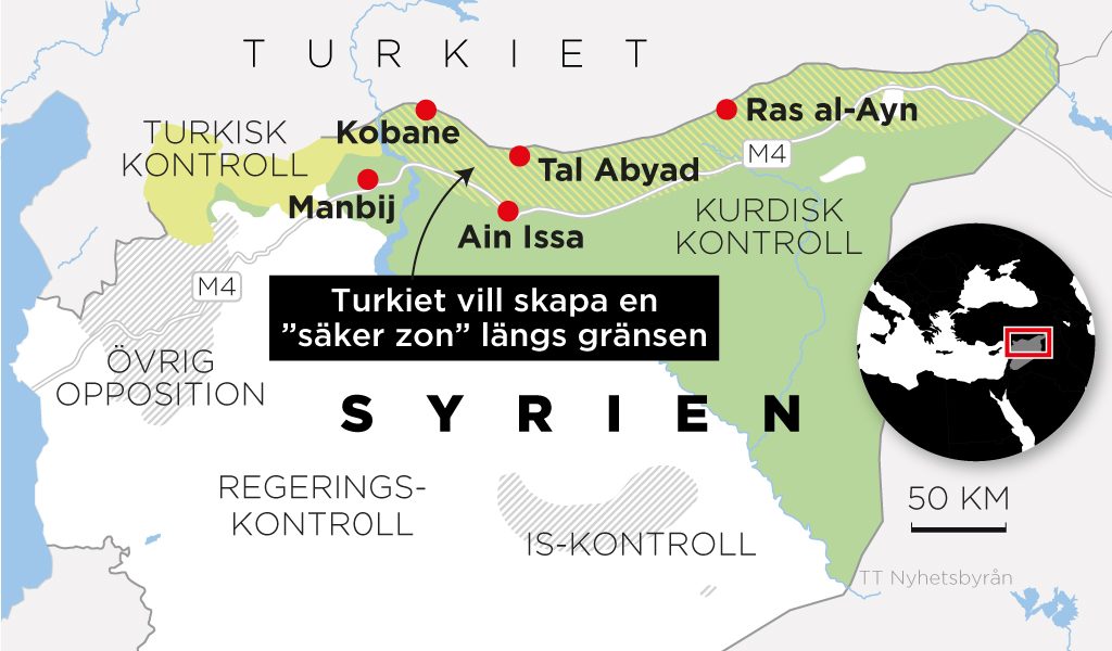 Turkiet vill utöka sin kontroll längs med hela den syriska gränsen.