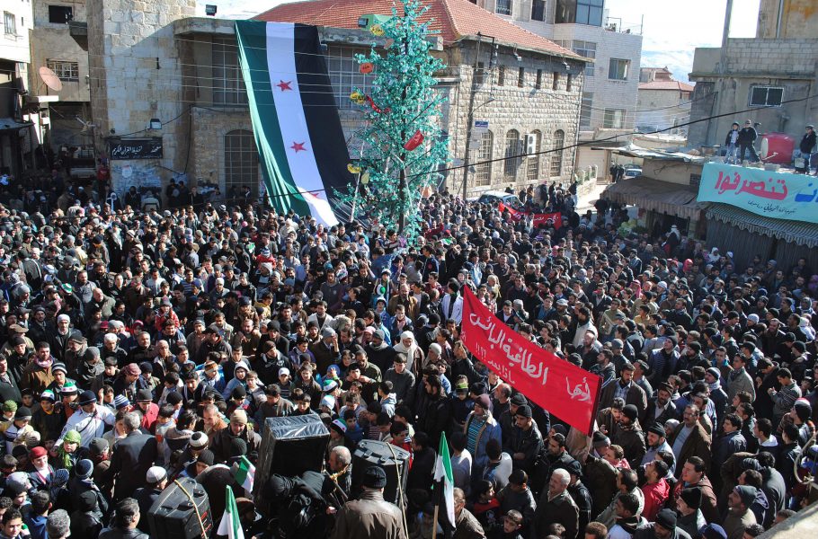 En regimkritisk protest nära den libanesiska gränsen 2012.