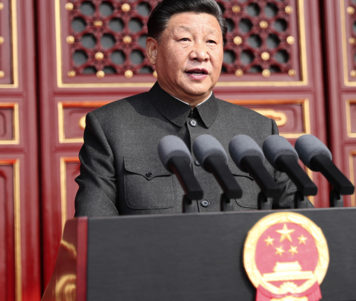 Foto: Ju Peng/Nya Kina/AP/TTXi Jinping talar på samma plats som Mao höll sitt tal för 70 år sedan.