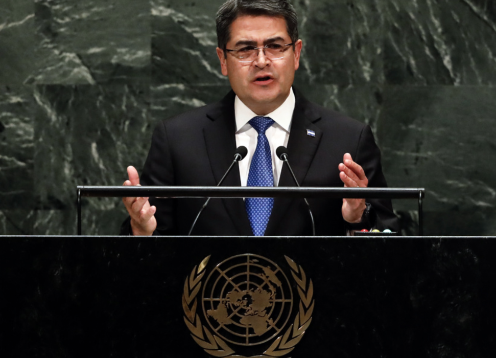 Foto: Richard Drew/AP/TTFormellt har Honduras president Juan Orlando Hernández i nuläget inte anklagats för brott.