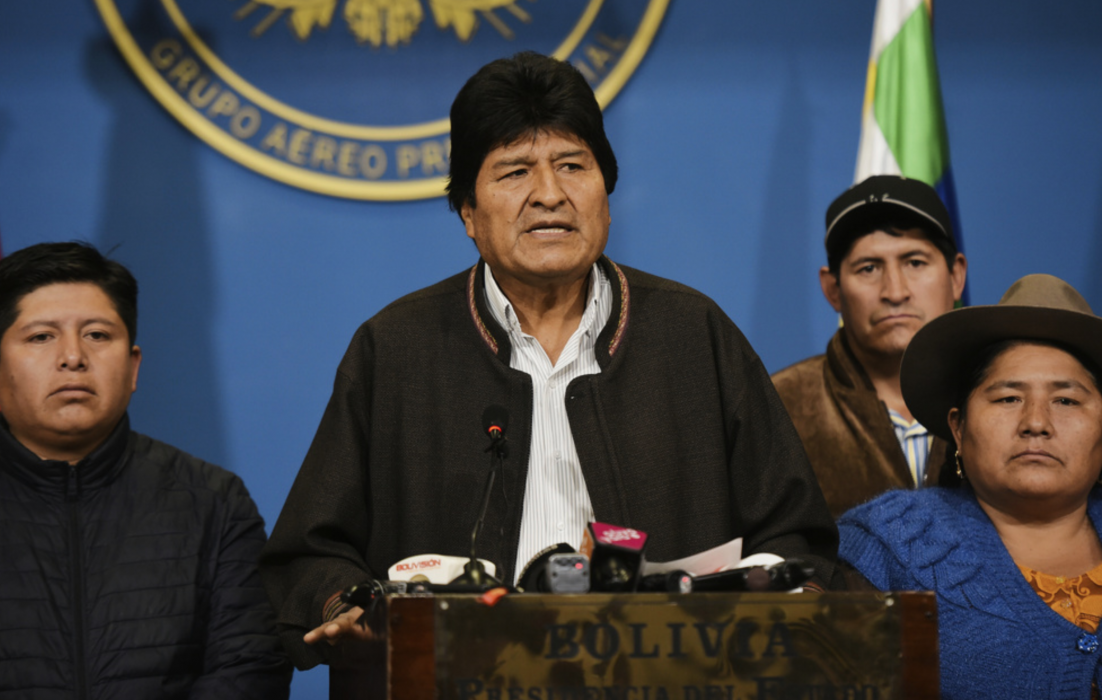 Evo Morales på söndagen.