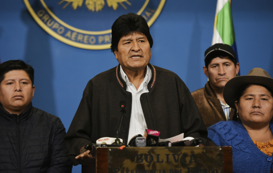 Evo Morales på söndagen.