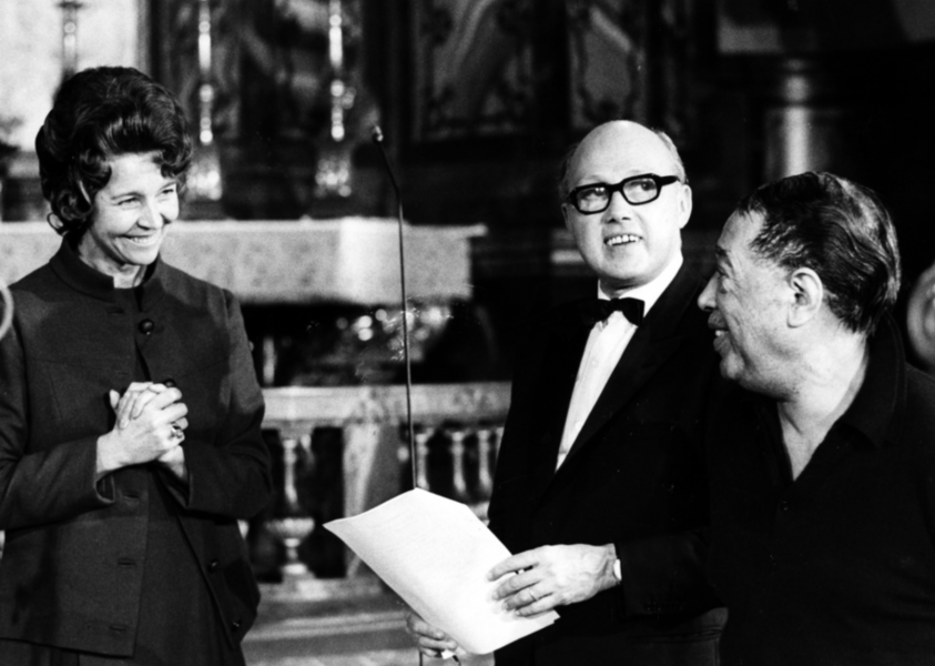 Tre musikaliska giganter – sångerskan Alice Babs, dirigenten Eric Ericsson och Duke Ellington – hade konsert i Gustav Vasakyrkan i Stockholm för 50 år sedan, 1969.