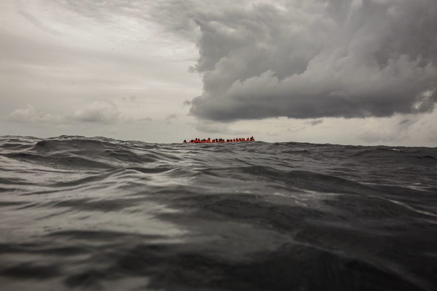 Upp till 16 migranter saknas efter att ha försökt korsa Medelhavet på en liten flotte.