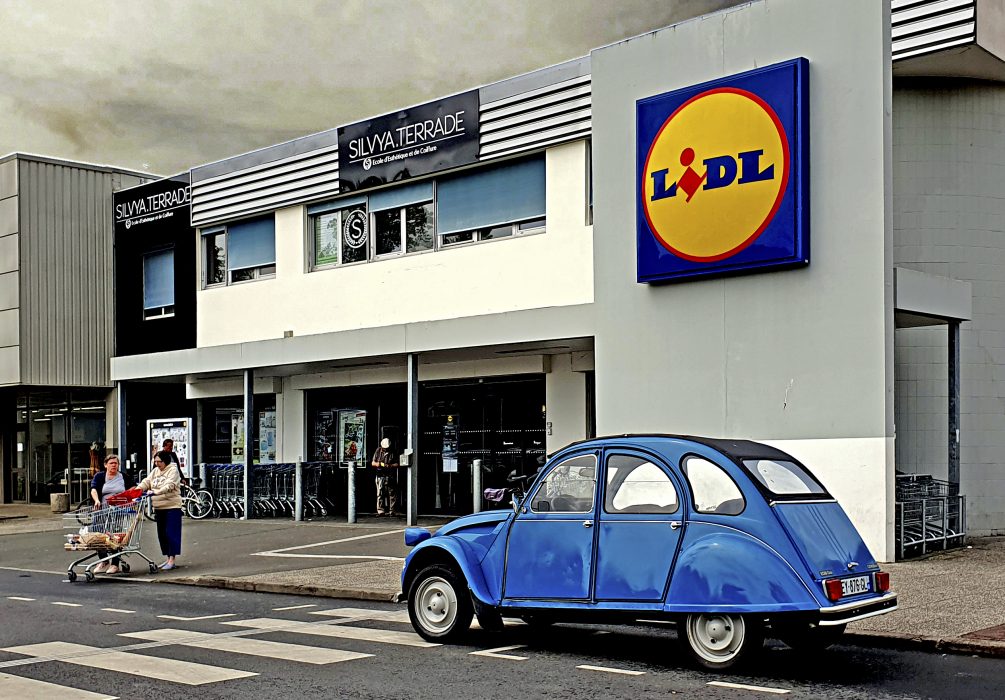 Lidlbutik i Angers, Maine-et-Loire, Frankrike.