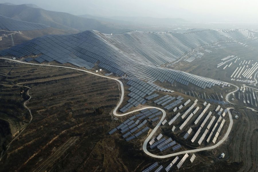 Kinesisk solkraftanläggning.