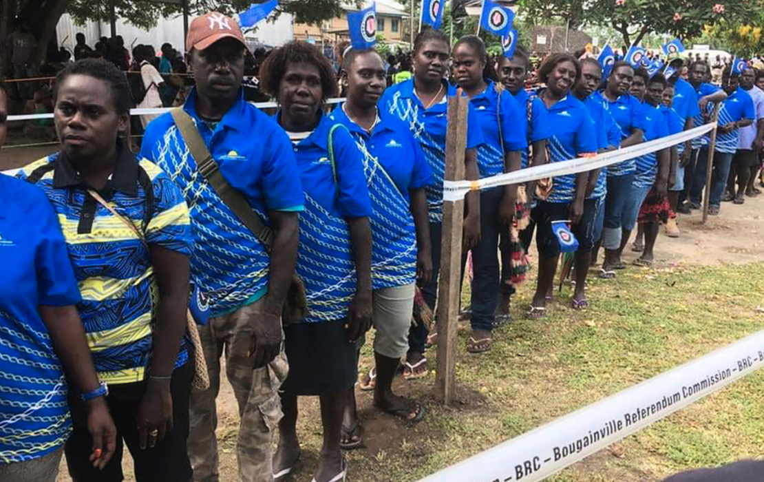 Intresset var stort för att delta i folkomröstningen i Bougainville.