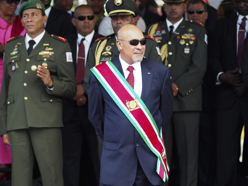 Surinams president Dési Bouterse döms för att ha beordrat en massaker.