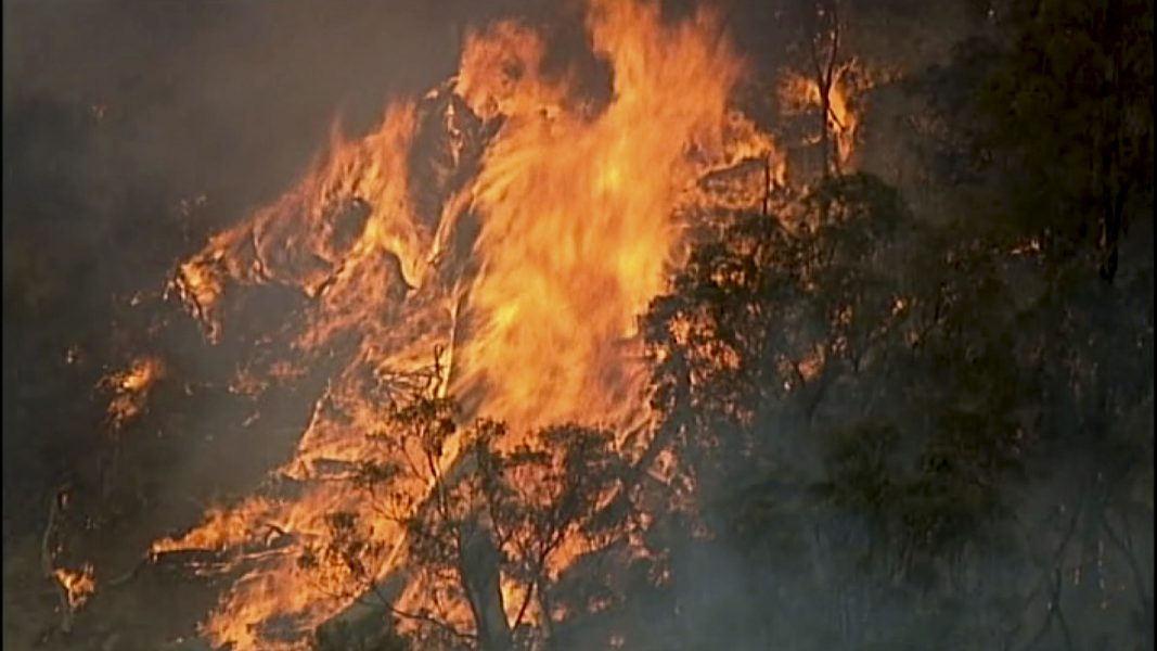Bränder i Bundoora i delstaten Victoria i Australien på måndagen.
