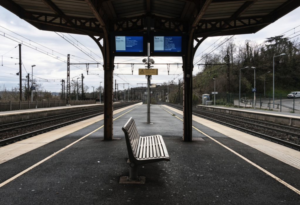 Lyon Frankrike: Järnvägsstrejken måndag 9 december 2019.