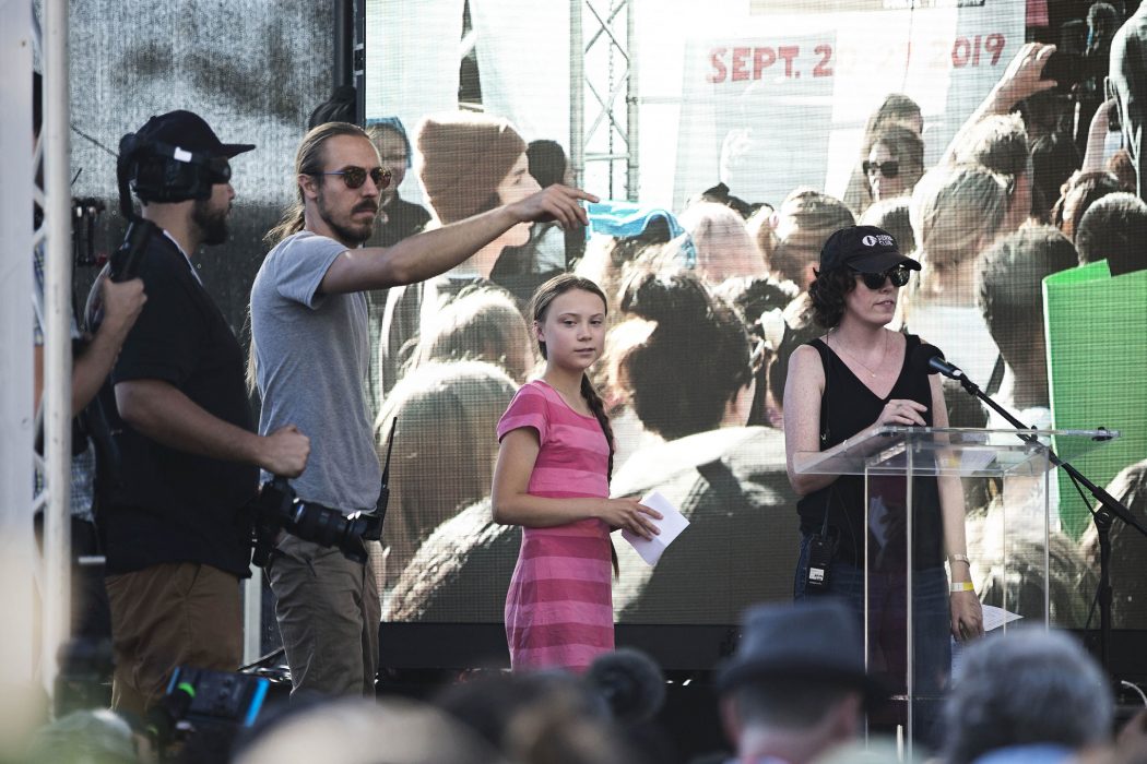 Klimatdemonstration i New York med Greta Thunberg.