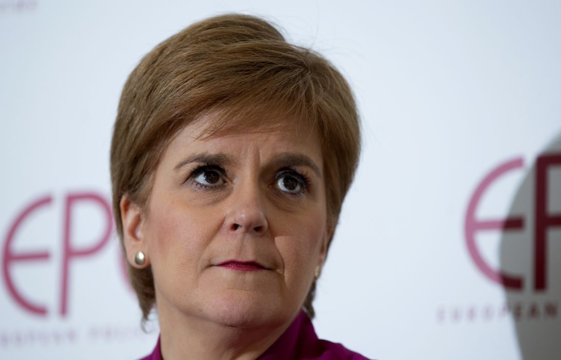 Skottlands regionala regeringschef Nicola Sturgeon håller tal hos tankesmedjan EPC i Bryssel den 10 februari.