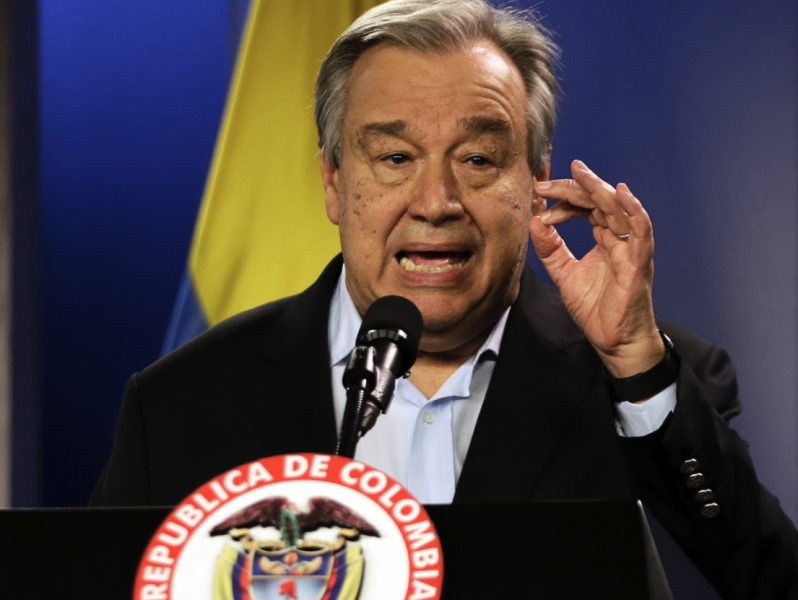 FN-chefen António Guterres välkomnar den colombianska ELN-gerillans beslut att tillfälligt lägga ned vapnen.