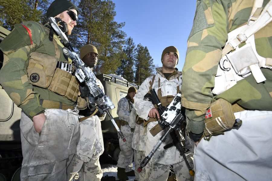 Militärövning i östra Norrbotten i mars 2019.