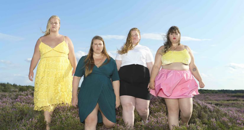 "Fat front är den första filmen med tjocka som inte vill banta", säger Pauline Lindborg (i gul klänning).