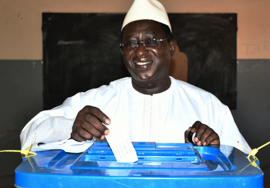Oppositionsledaren Soumaila Cissé under presidentvalet i fjol.