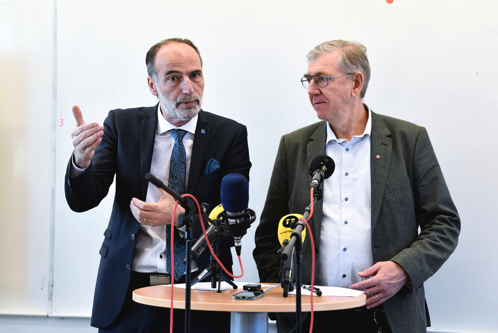 Varuförsörjningsnämnden ordförande Bechet Barsom (KD) och vice ordförande Tommy Levinsson (S).