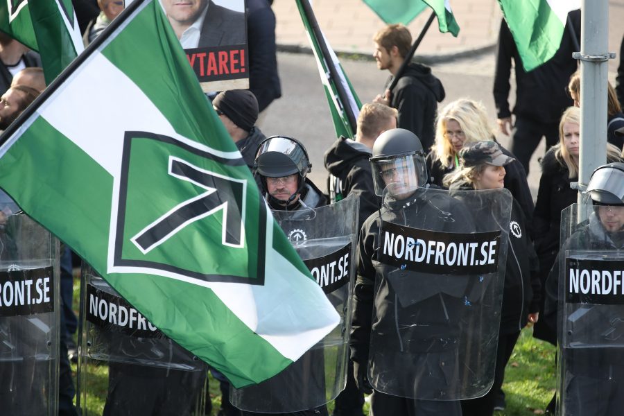 Nordiska motståndsrörelsen (NMR), här vid en demonstration i centrala Göteborg 2017.