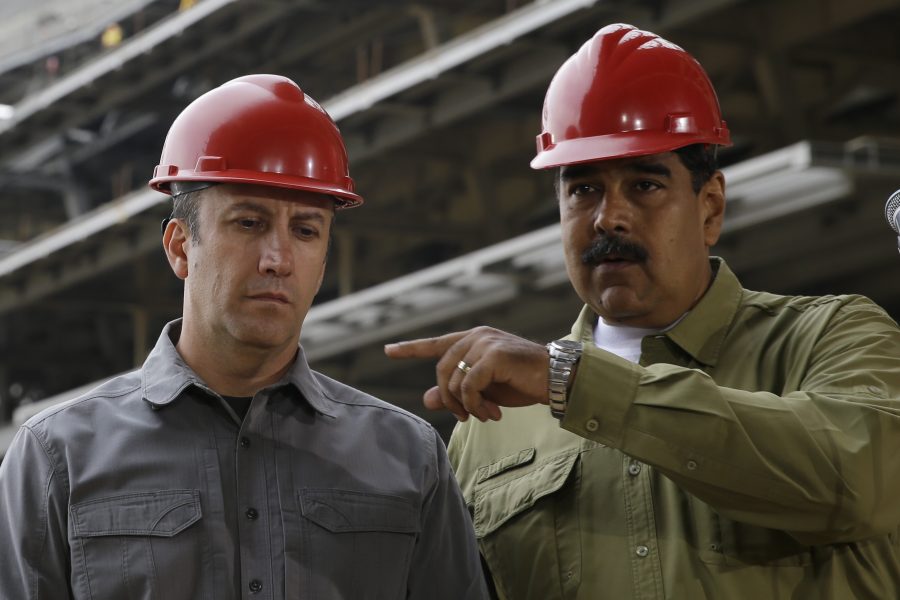 Venezuelas nya oljeminister Tareck El Aissami tillsammans med president Nicolás Maduro.