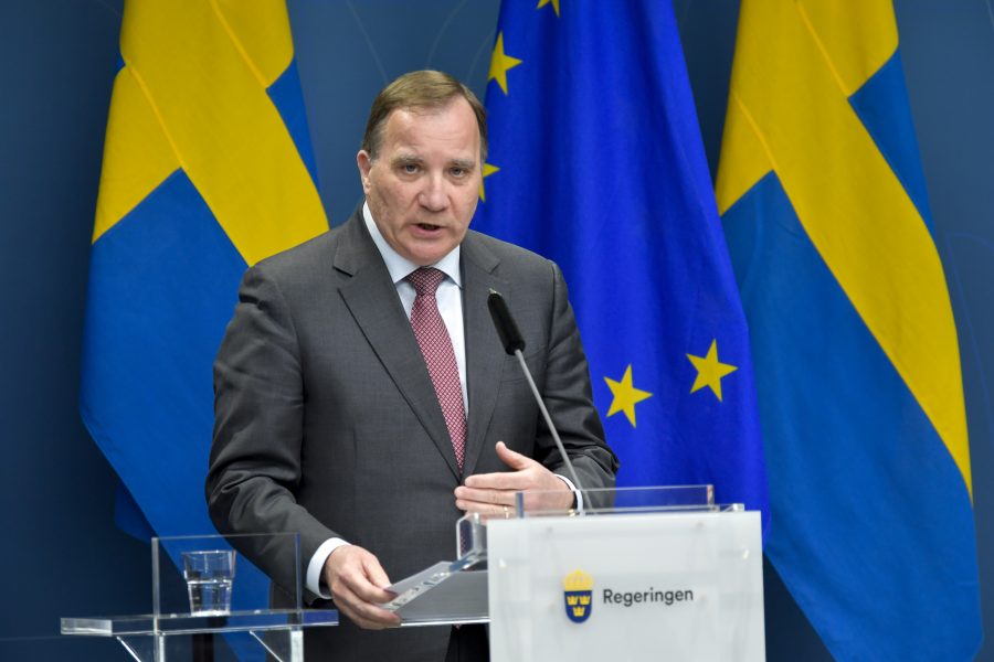 Statsminister Stefan Löfven (S) håller en pressträff efter mötet med Europeiska rådet på torsdagen.