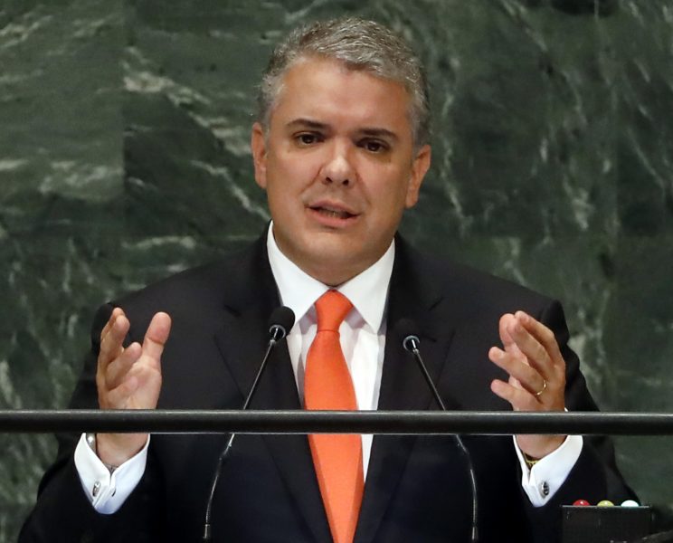 Colombias president Iván Duque, här i FN:s generalförsamling.