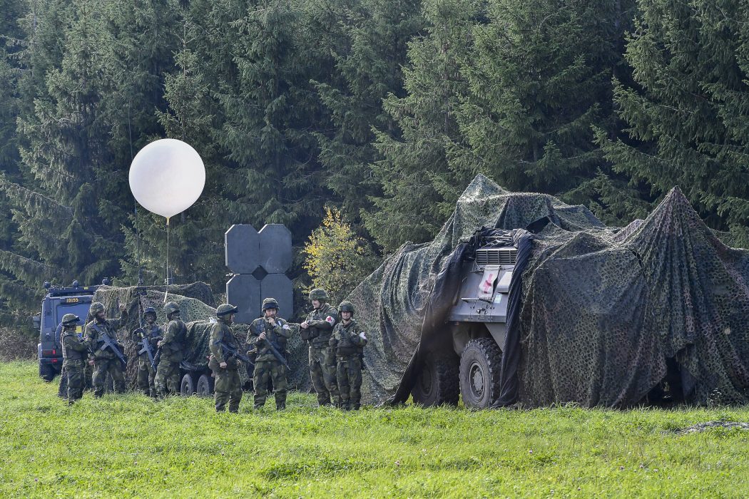 Soldater under militärövningen Aurora 17.