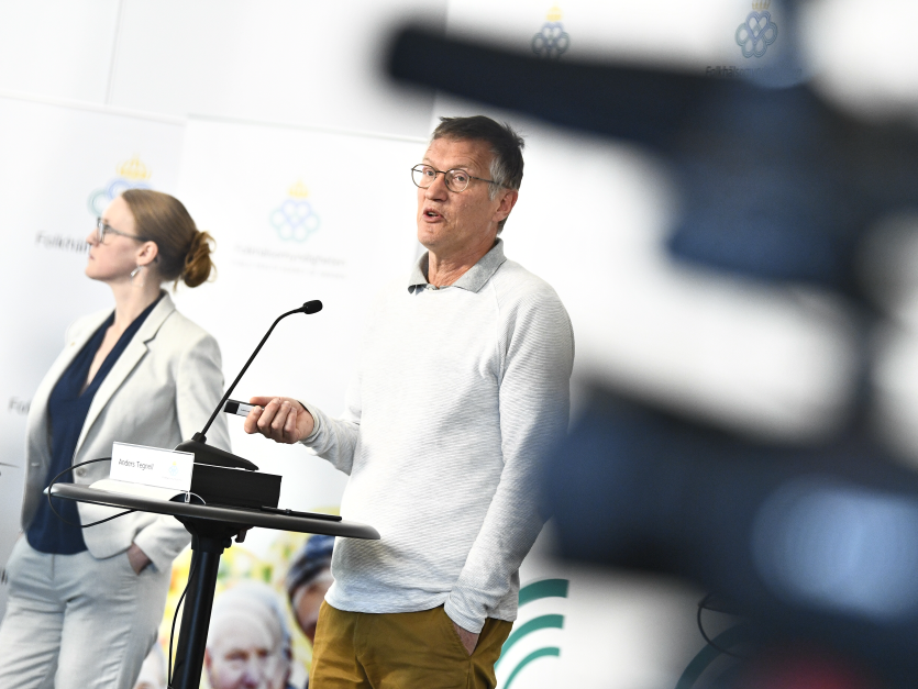 Anders Tegnell, statsepidemiolog, Folkhälsomyndigheten, under den dagliga myndighetsgemensamma pressträffen om covid-19.