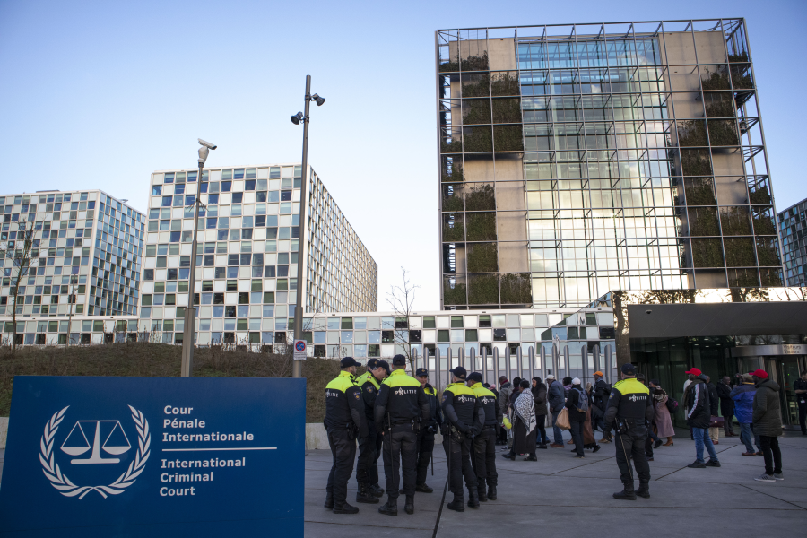 Internationella brottmålsdomstolen i Haag, Nederländerna.