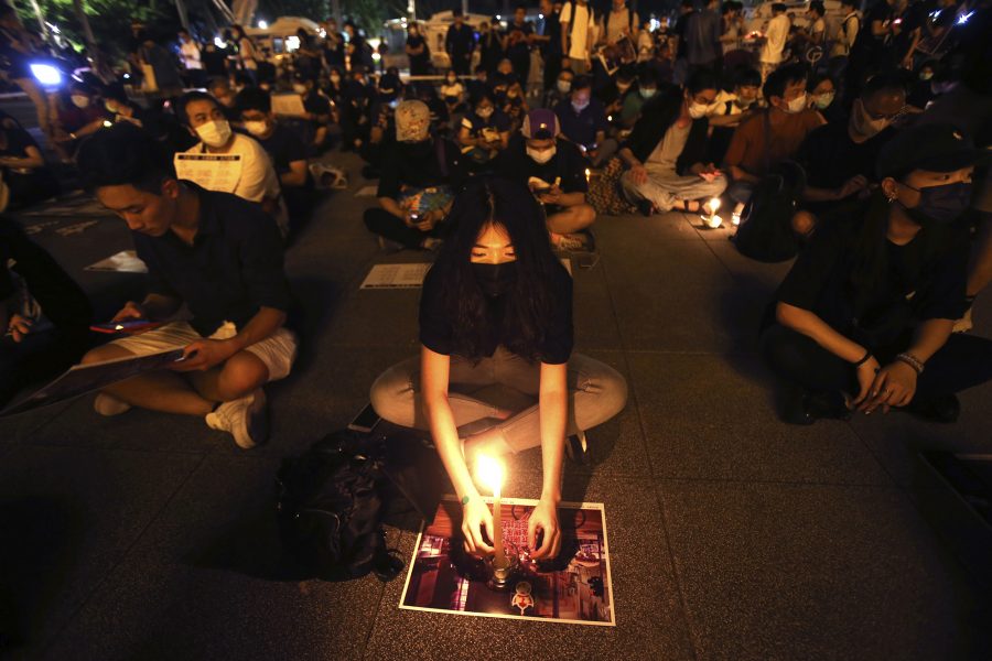 I Taipei demonstrerar man för att Hongkong ska få behålla sin ett öppet internet och tryck- och yttrandefrihet och inte bli en del av den kinesiska diktaturen.