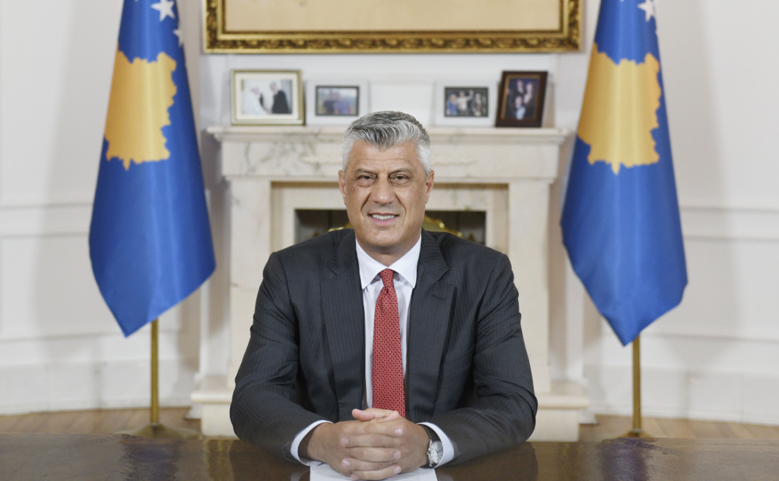 Kosovo president Hashim Thaçi säger i ett tv-sänt tal att han är oskyldig till anklagelserna om krigsbrott och mord.