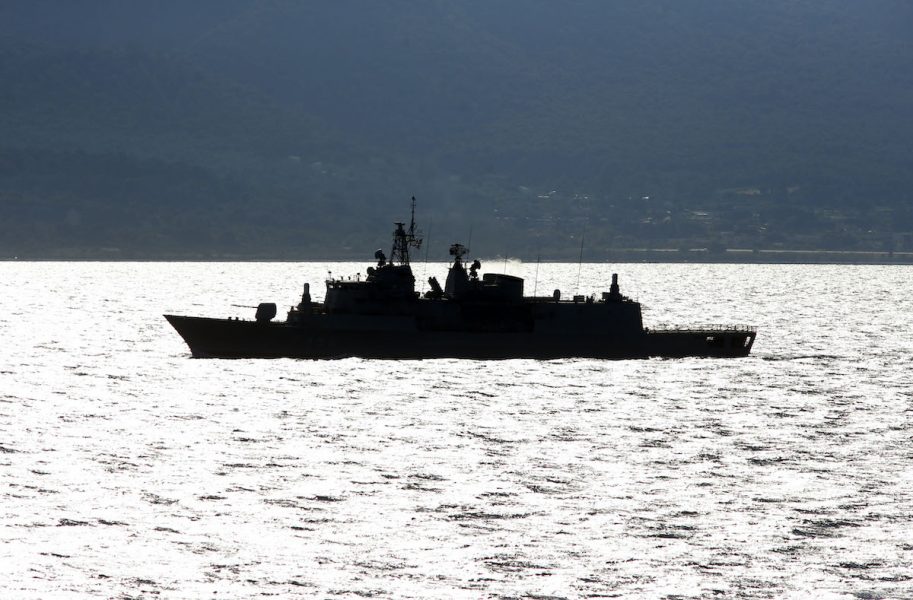 Ett turkiskt kustbevakningsfartyg i Egeiska havet.