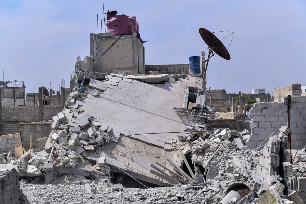 Ett luftangrepp från Israel i Damaskus den 27 april 2020, enligt den statliga syriska nyhetsbyrån SANA.