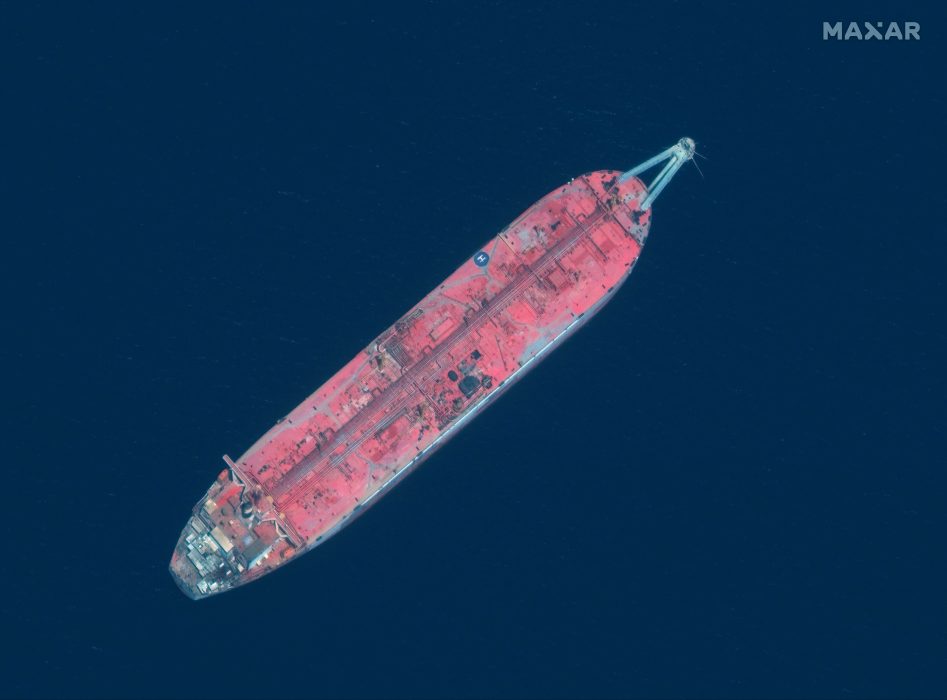 Satellitbild över fartyget FSO Safer.