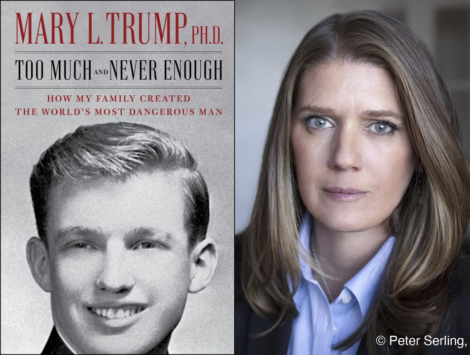 Bokens omslag, samt förlagets foto av Mary Trump.