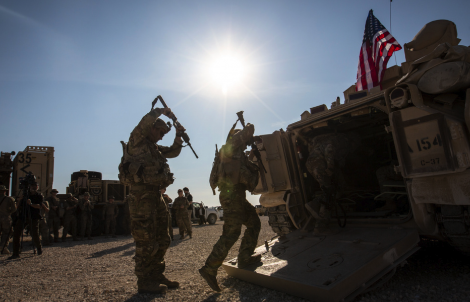 Amerikanska soldater i nordöstra Syrien.