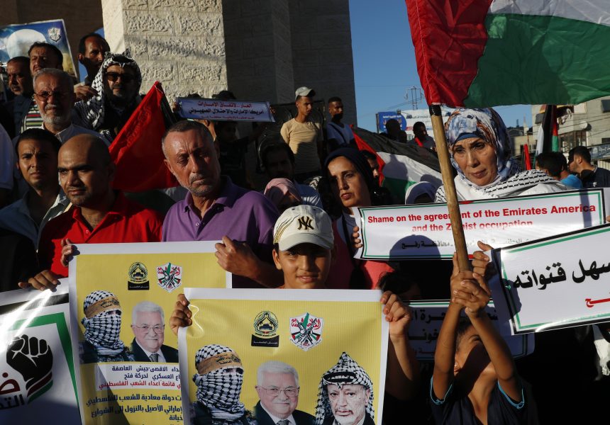Protester i Gaza den 20 augusti 2020.