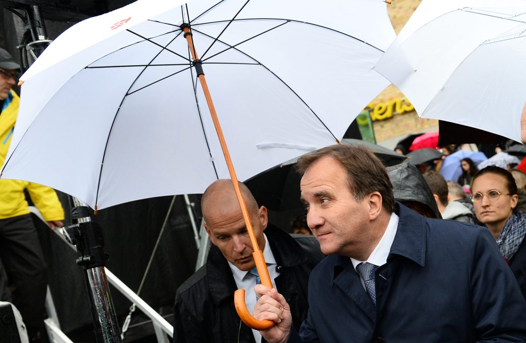 Den 6 september 2015 gav Stefan Löfven på Medborgarplatsen i Stockholm sitt stöd till solidaritet, civilkurage och ett Europa utan murar.
