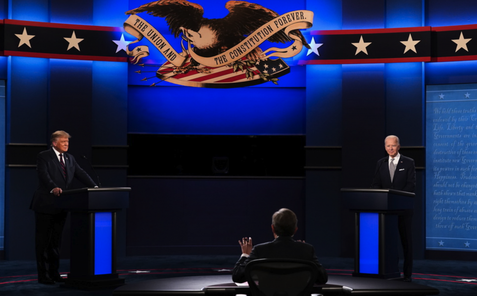 USA:s president Donald Trump och den demokratiske utmanaren Joe Biden möts i Cleveland för den första debatten inför valet.