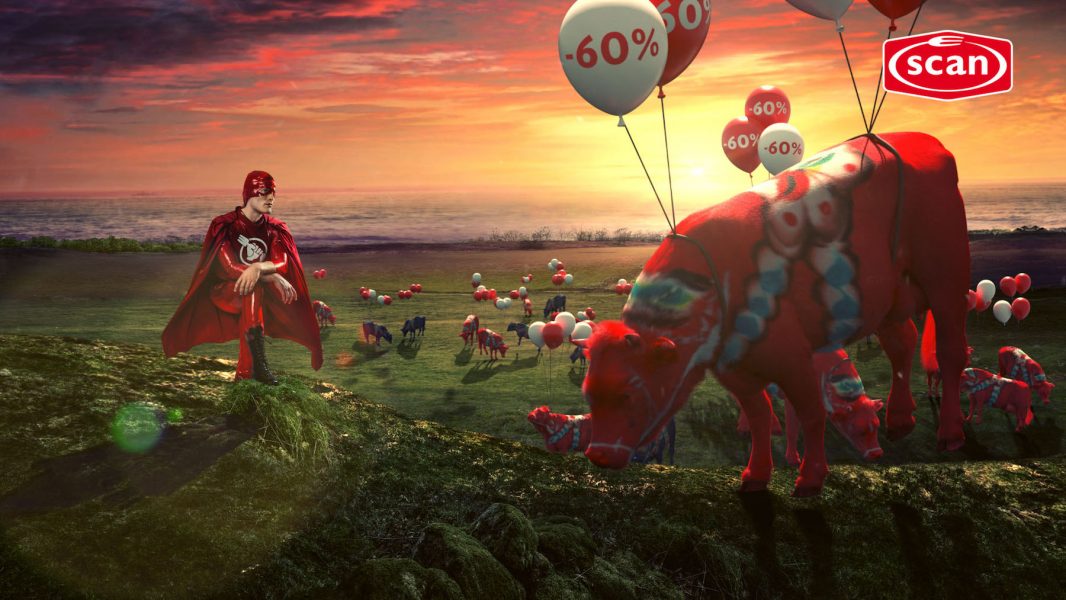 "Hav tröst klimathjältar" inleds Scans reklamfilm, med argumentet att svensk djurindustri har lägre utsläpp än utländsk.